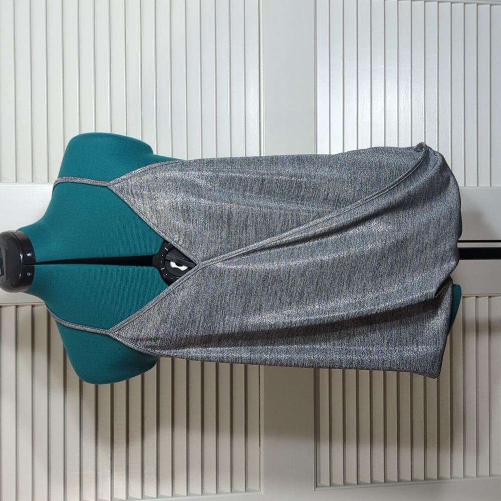 Grey faux wrap tank top
